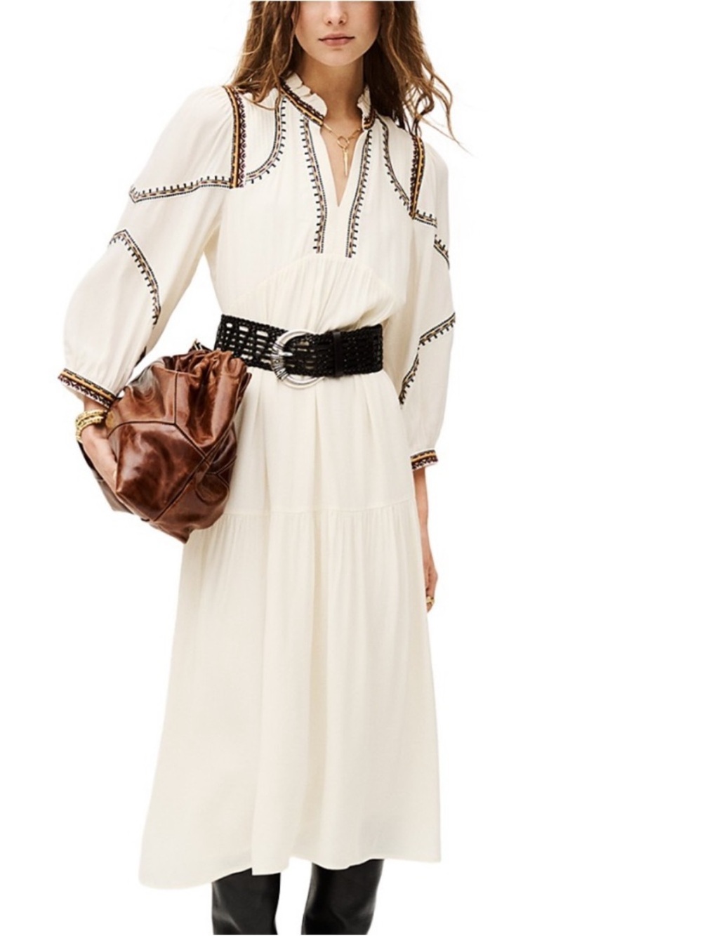 NWOT Ba&sh Tunia Midi Dress, Sz XS